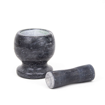 Ступка с пестиком мрамор черный 10,6x8,6см