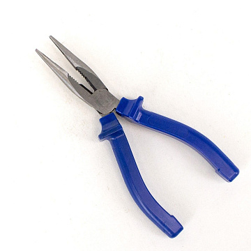 Тонкогубцы прямые 180мм сталь, пластиковые ручки