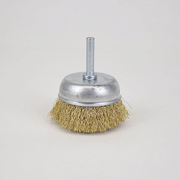 Щетка-чашка для дрели со шпилькой мягкая 50мм металл