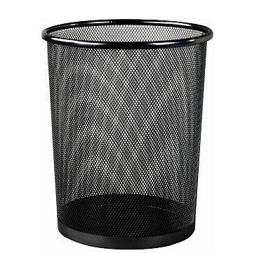 Корзина для бумаг 9л, черный металл