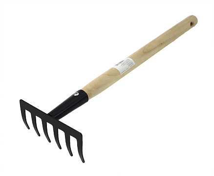 Грабли садовые с черенком 359мм металл, дерево