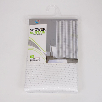 Штора для ванной 180х180cм, полиэстер, белый
