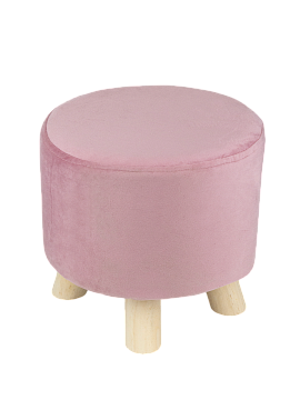 Подставка табурет 26х26х24см розовый велюр