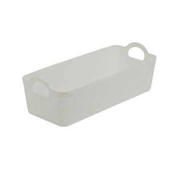 Корзина для хранения 28x12x8см, белый пластик