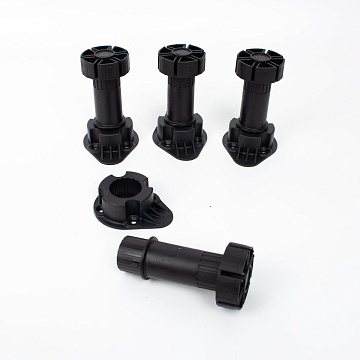 Комплект ножек мебельных 4 шт пластик черный