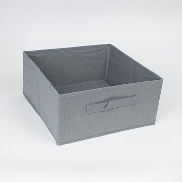 Короб-куб для хранения 30х30х15см полиэстер светло серый