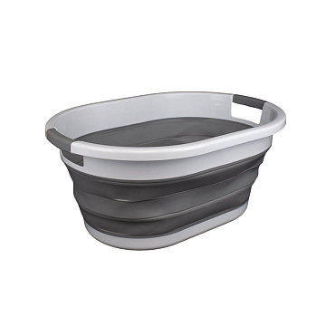 Таз складной 40л, бело-серый