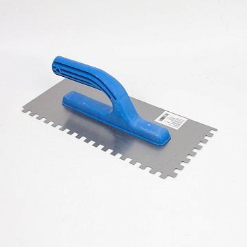 Гладилка из нержавеющей стали 280х125мм зуб 8х8мм пластиковая ручка