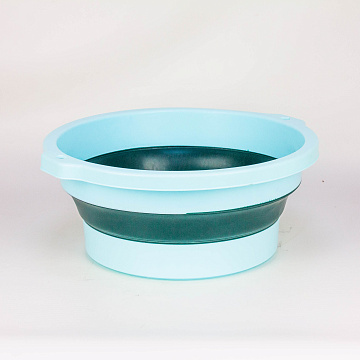 Таз складной 9л, голубой силикон