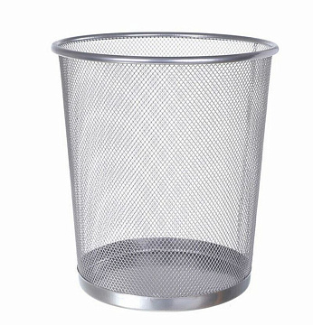 Корзина для бумаг 9л, серый металл